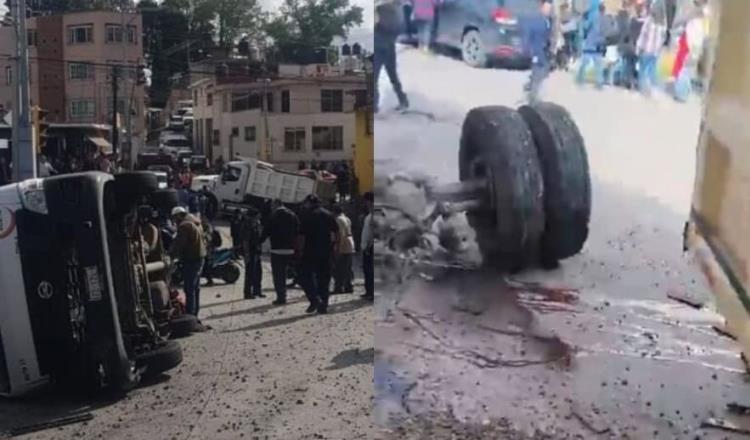 Aparatoso accidente en Edomex deja 8 heridos