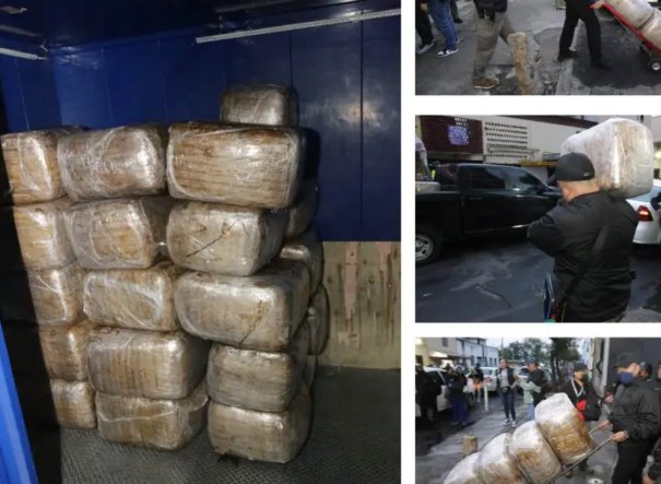 Aseguran 600 kilos de marihuana en el centro de la CDMX 