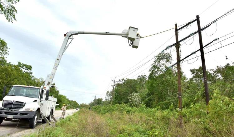 CFE suspenderá hoy servicio en 50 comunidades de Tabasco