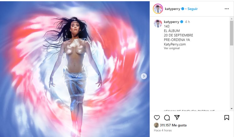 Anuncia Katy Perry lanzamiento de su sexto álbum 143