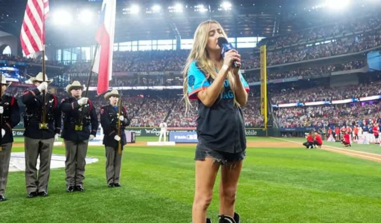 Cantante Ingrid Andress se disculpa por mala interpretación del himno de EE. UU. en Home Run Derby