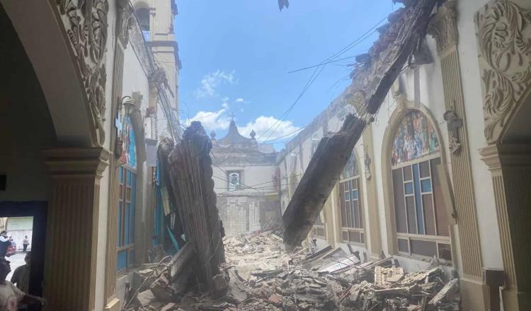 Colapsa techo de la parroquia San Gregorio Magno en Nuevo León