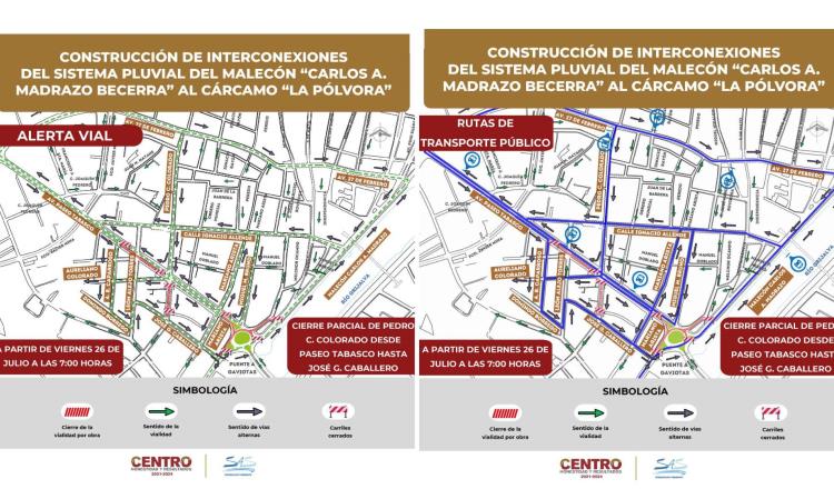 Ajustan circulación vehicular por reparación de socavón en colonia Municipal 