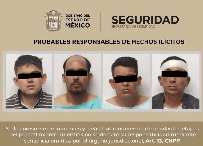 Detienen en Edomex a 5 presuntos extorsionadores