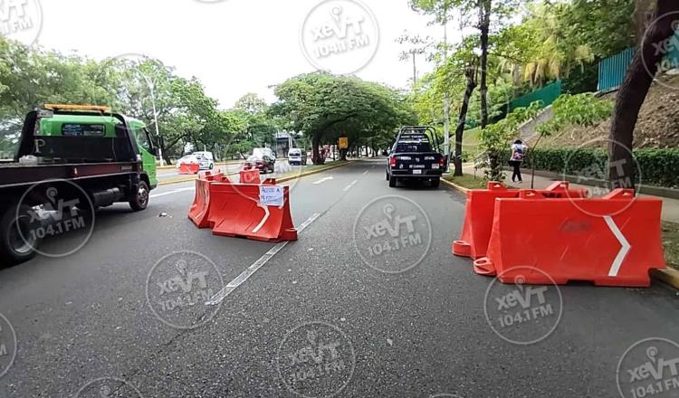 Reabren circulación en carril de Ruiz Cortines frente a La Venta