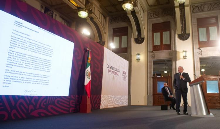 Financiamiento a Mexicanos Contra la Corrupción, es ofensivo para México: AMLO en carta a Biden