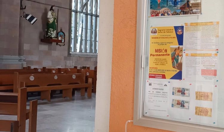 Detectan billetes falsos en limosna de la Catedral del Señor de Tabasco