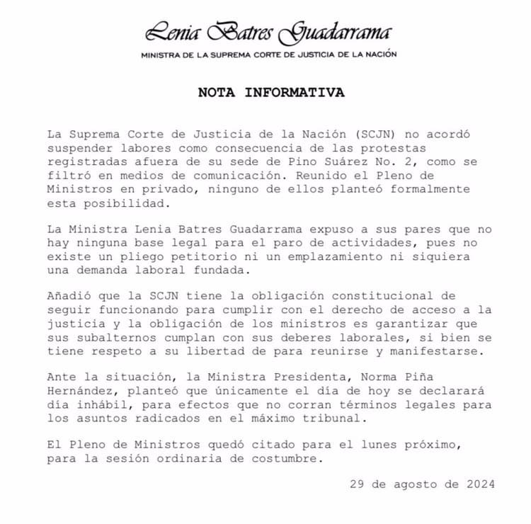 ¡Otra vez! Suspende SCJN sesión por paro contra reforma judicial