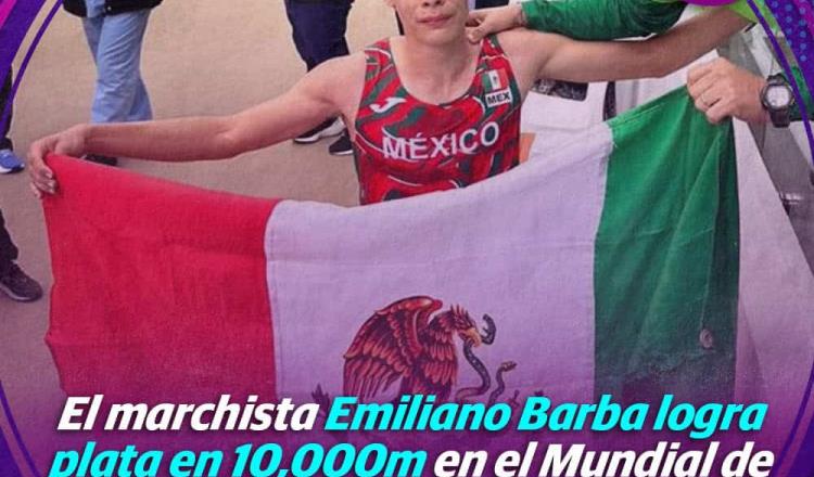 Marchista Emiliano Barba gana medalla de plata en 10 mil metros en Mundial de Atletismo sub-20