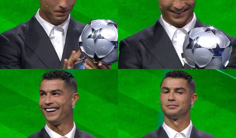 UEFA homenajea  a CR7 por ser el máximo goleador de la Champions y éste, porta un reloj de 1.5 mdd