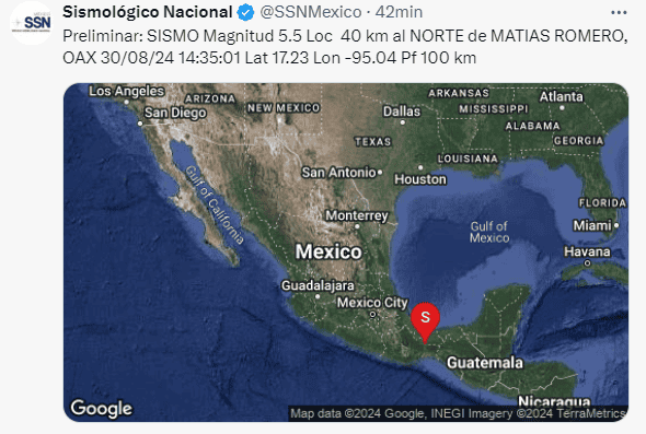 Se registra sismo en Oaxaca de 5.5 grados; se activaron los protocolos de emergencia, asegura gobernador