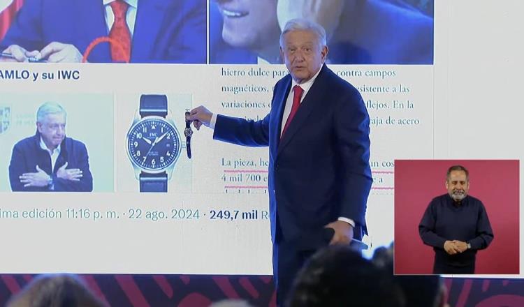 AMLO desmiente usar reloj "machuchón"; asegura que el suyo cuesta $2,500