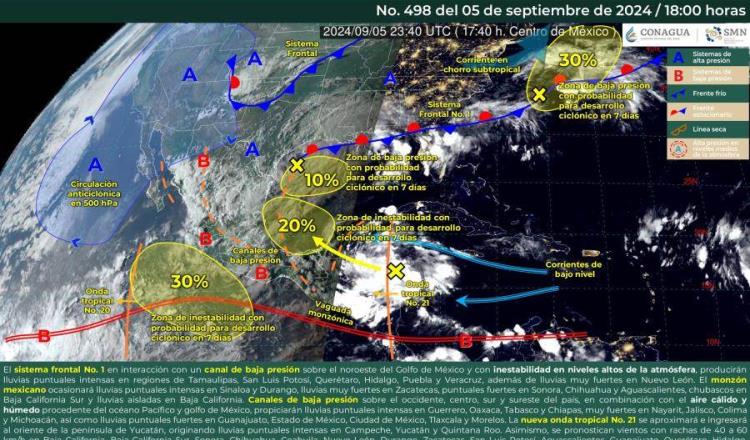 Lluvias intensas de hasta 150 mm se espera este viernes en Tabasco: Conagua