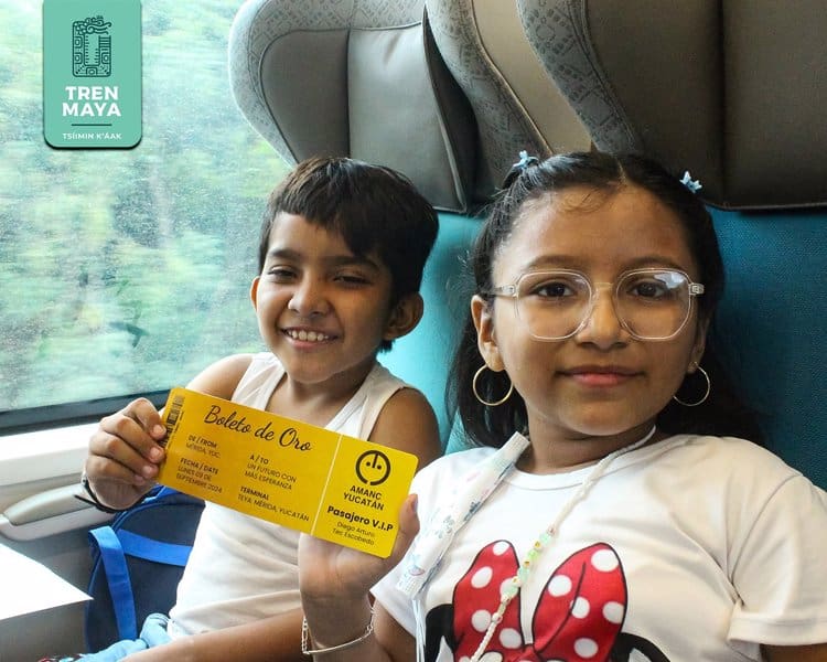 Ofrece Tren Maya viaje con "boleto de oro" a niños con cáncer