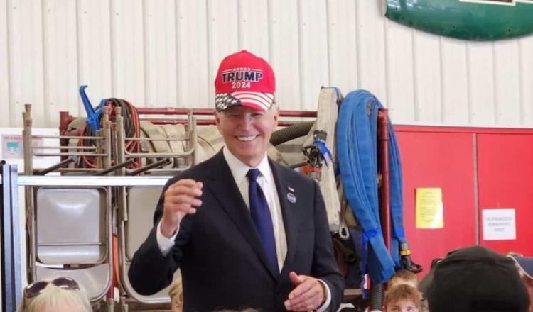 Joe Biden sorprende usando gorra en apoyo a Trump