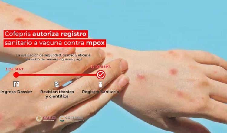 Autoriza Cofepris registro sanitario a vacuna contra mpox