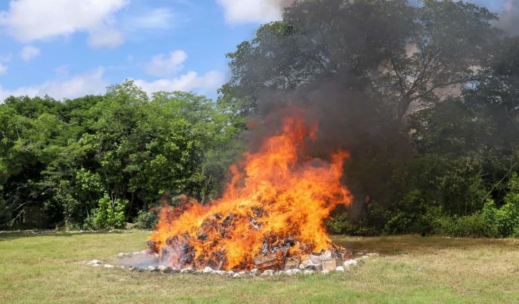 Realiza FGR incineración de narcóticos en Tabasco