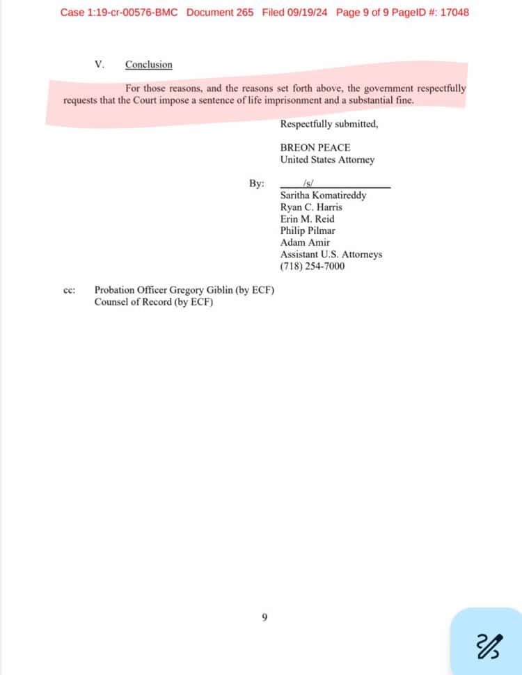 Pide Fiscalía de EE.UU. cadena perpetua para García Luna