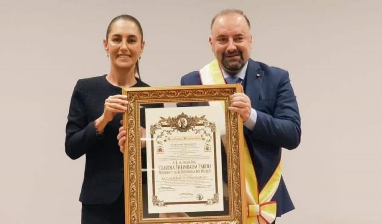 Recibe Sheinbaum el "Premio Internazionale Bonifacio VIII por la Cultura de la paz"