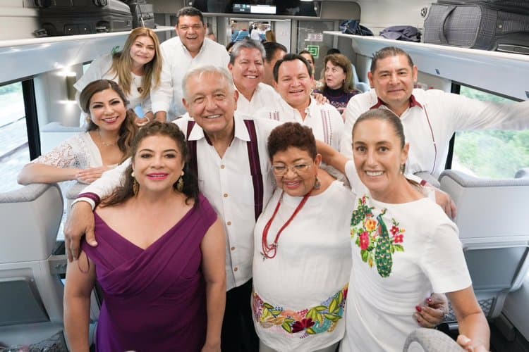 Inauguran AMLO, Sheinbaum y gobernadores sección P´atal del Tren Maya