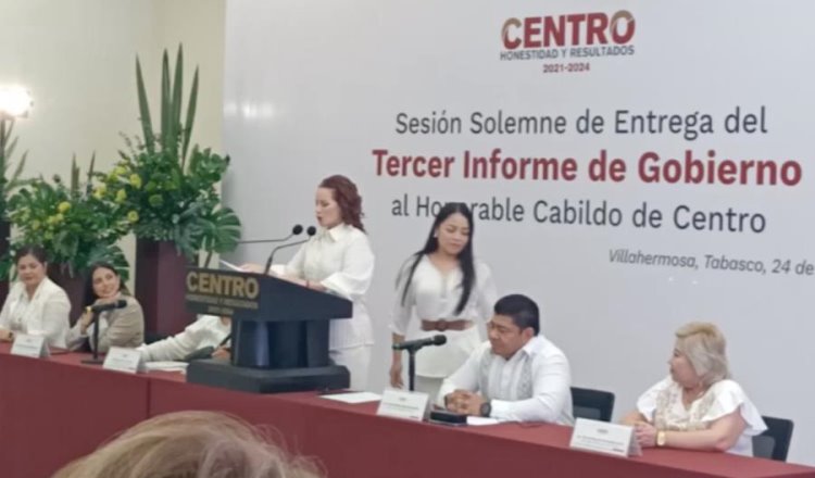 En Centro la gente manda: Aura Medina al entregar tercer informe de gobierno