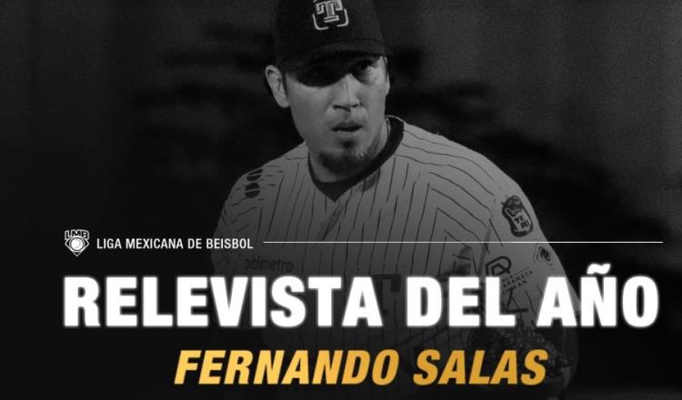 Fernando Salas de Olmecas, el Relevista del Año de la LMB por 2da temporada consecutiva