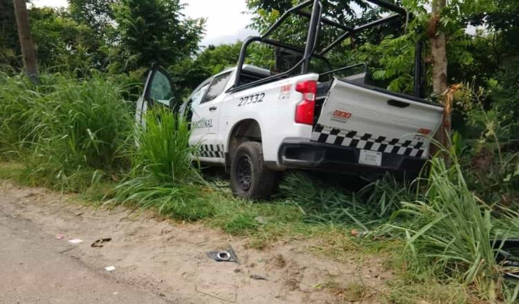 Patrulla de la Guardia Nacional sufre accidente en la Cárdenas-Villahermosa