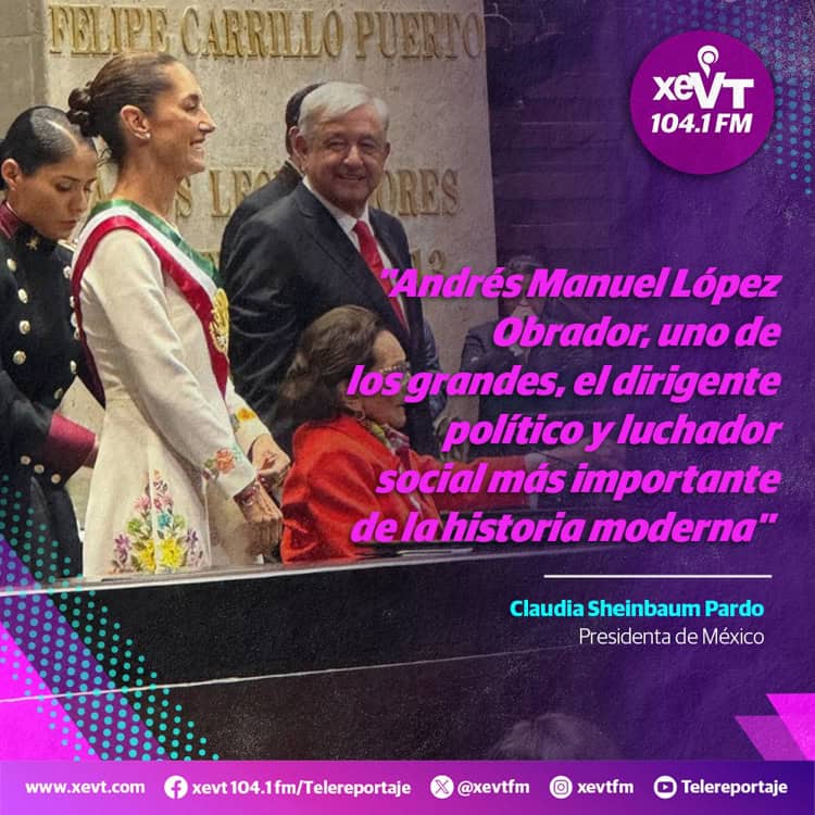 "Hasta siempre hermano y amigo": Sheinbaum se despide de AMLO en primer discurso como presidenta 