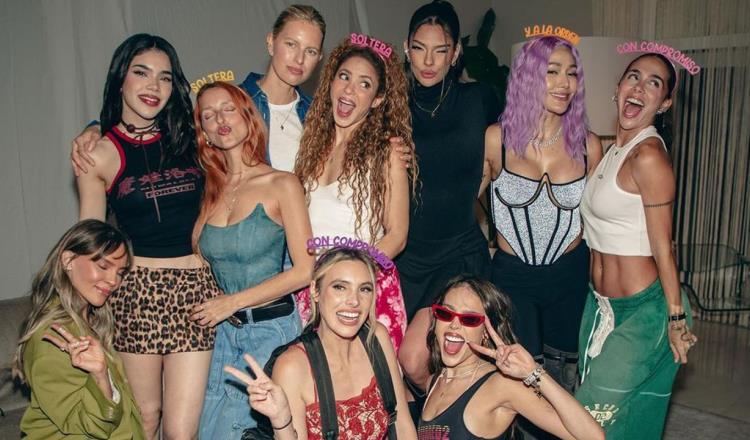 ¡Shakira, Belinda y Danna Paola juntas! en fiesta de solteras