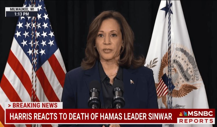 "El mundo es un lugar mejor": Kamala Harris tras muerte del líder de Hamás