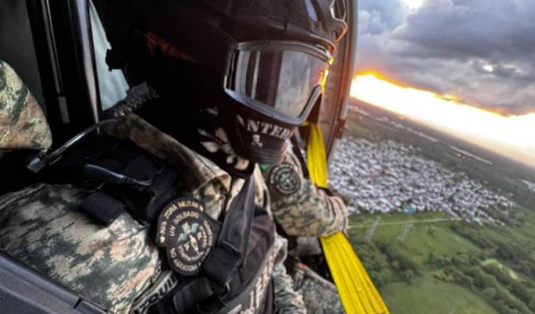 Ejército realiza sobrevuelos de vigilancia en Villahermosa