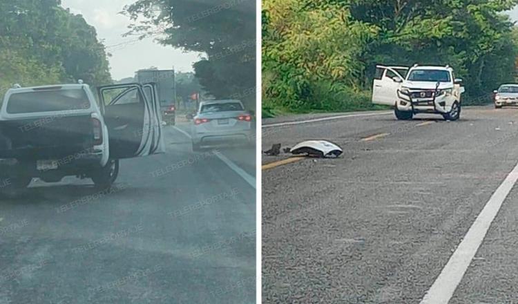 Abandonan camioneta chocada en la Villahermosa-Frontera