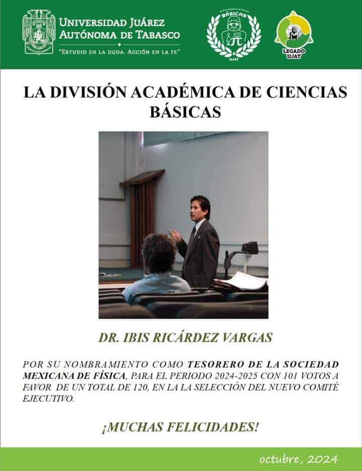 Designan a profesor de UJAT como tesorero de la Sociedad Mexicana de Física