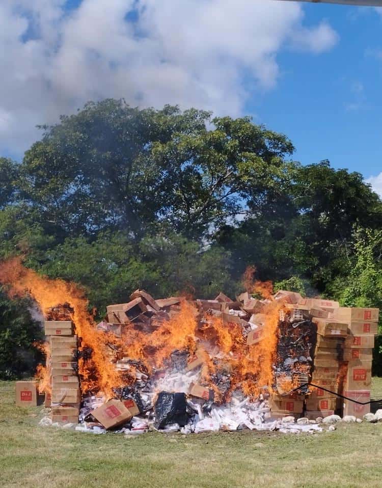 Incineran narcóticos incautados en Yucatán