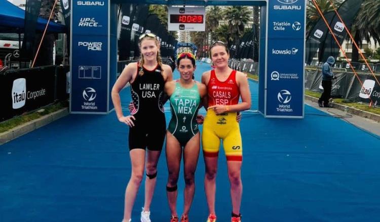 Mexicana Rosa María Tapia gana medalla de oro en Triathlon Premium Cup de Chile