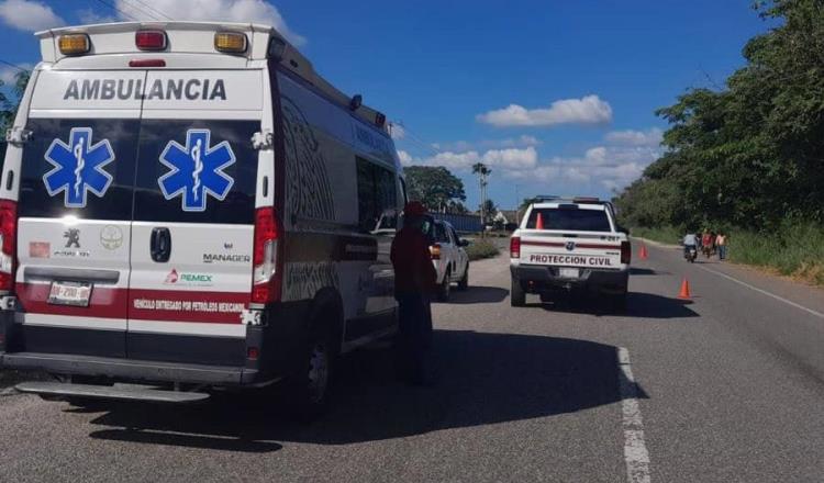 Muere motociclista tras ser impactado por camioneta en la Cunduacán-Comalcalco