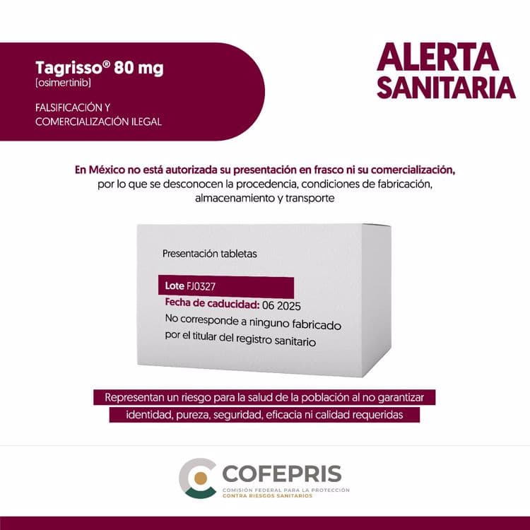 Alerta Cofepris por falsificación de dos medicamentos contra el cáncer