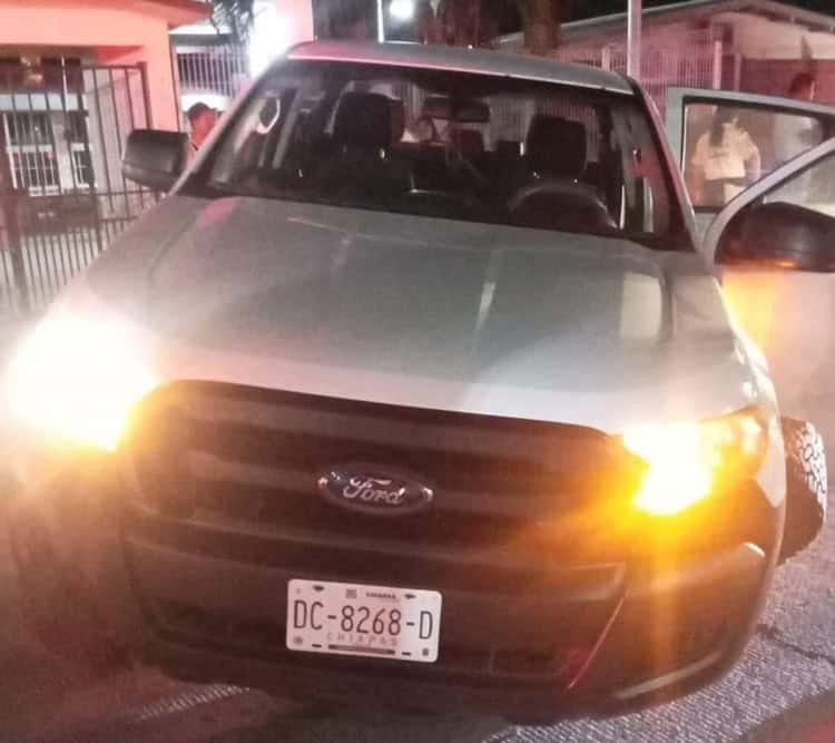 Chocan camioneta y motocicleta en la ranchería Moctezuma, Paraíso