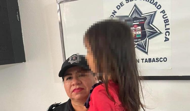 Resguarda seguridad pública de Balancán a niña que deambulaba sola en la calle