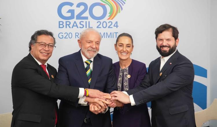 Sostiene Sheinbaum 1ra. reunión con líderes mundiales durante G20 en Brasil