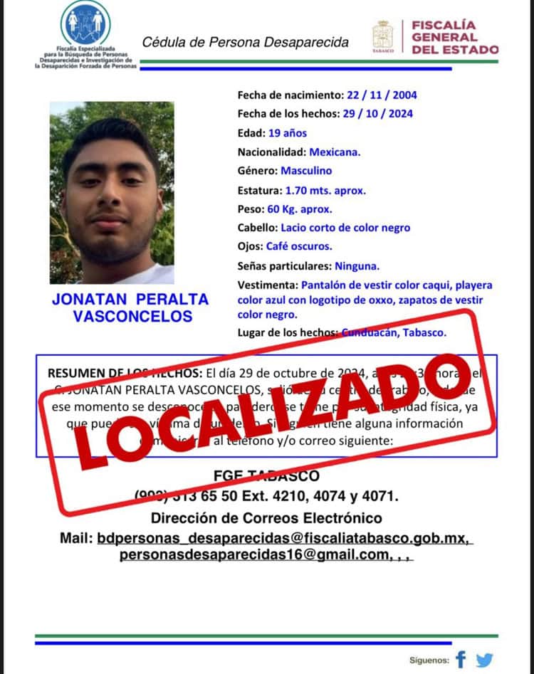 Detienen a dos por desaparición del joven Jonatan, encontrado sin vida en Cunduacán