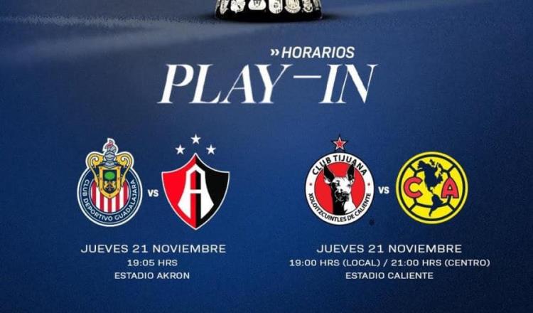 Hoy arranca el Play-In de la Liga Mx entre Chivas vs Atlas y Xolos vs América