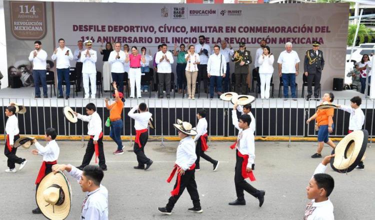 Casi 3 mil personas participaron en Desfile Deportivo, Cívico y Militar en Tabasco