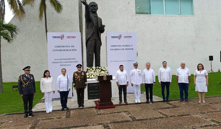 Conmemoran en Tabasco 114 aniversario del inicio de la Revolución Mexicana